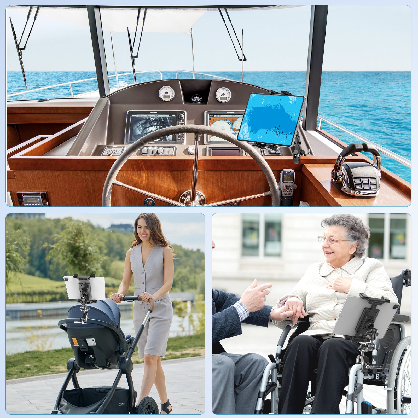 Heavy Duty iPad Tablet Phone Holder Clamp for Mic Stand Bike Treadmill Peloton