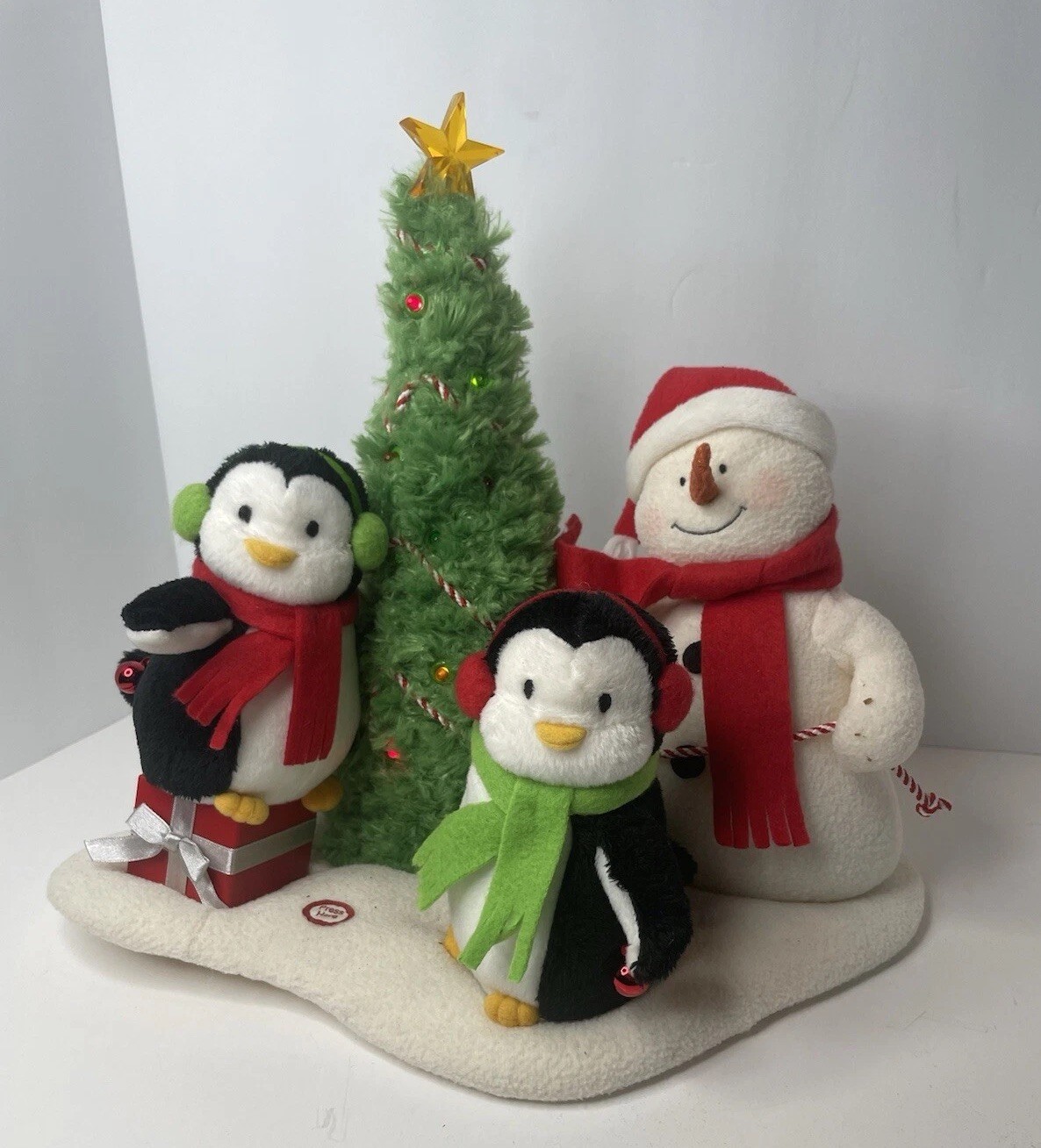 Vintage Jingle Pals Animated Musical Light Up Plush Snowman & Penguins Hallmark