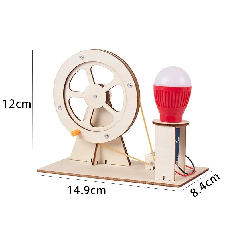 DIY Hand Crank Generator Model Kit Student Physics Experiments Educational Toy