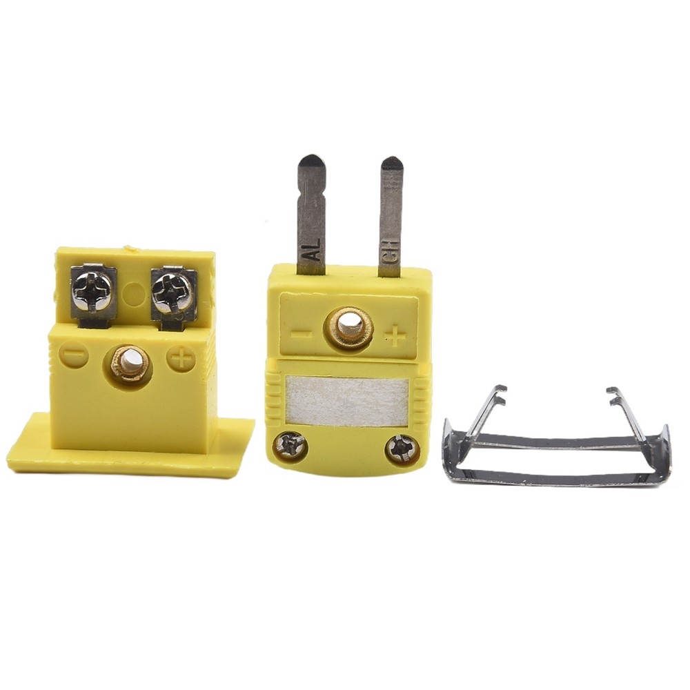 K Type Thermocouple Miniature Socket Yellow 1 Set Panel Mount Portable