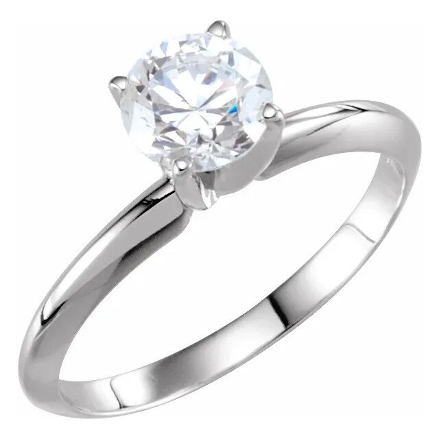 Platinum Round 4 Prong Ring Head Setting Pre-Notched Solitaire Mount USA