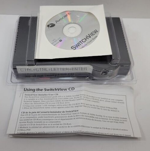 New AVOCENT SWITCHVIEW- Controls up to 4 PCs- Comes with User Guide CD