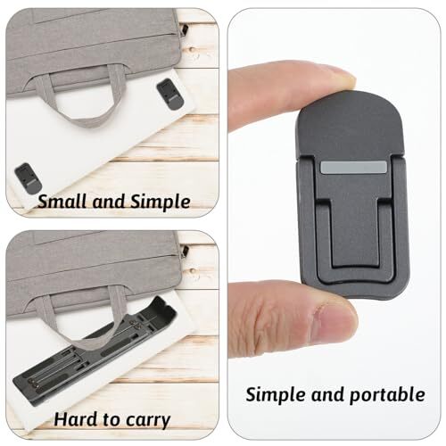 Bewudy 2 Pcs Portable Keyboard Riser, Dual Tilt Angle Adjustment Foldable Black