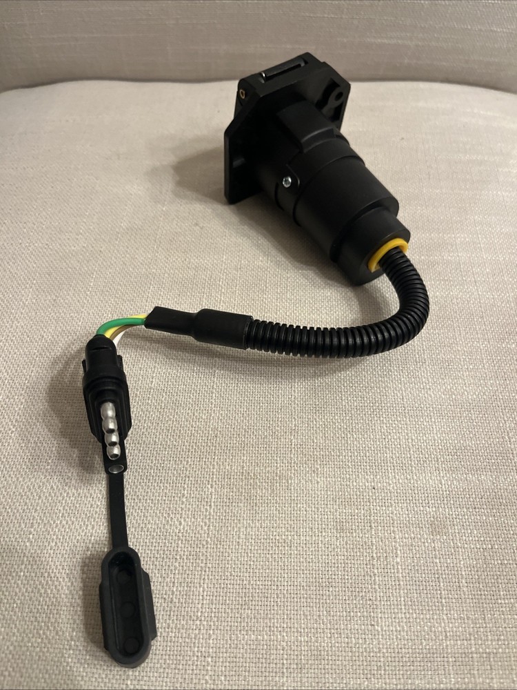 4 Pin to 7 Pin Trailer Plug Adapter, Single Function Flat Automotive Wiring