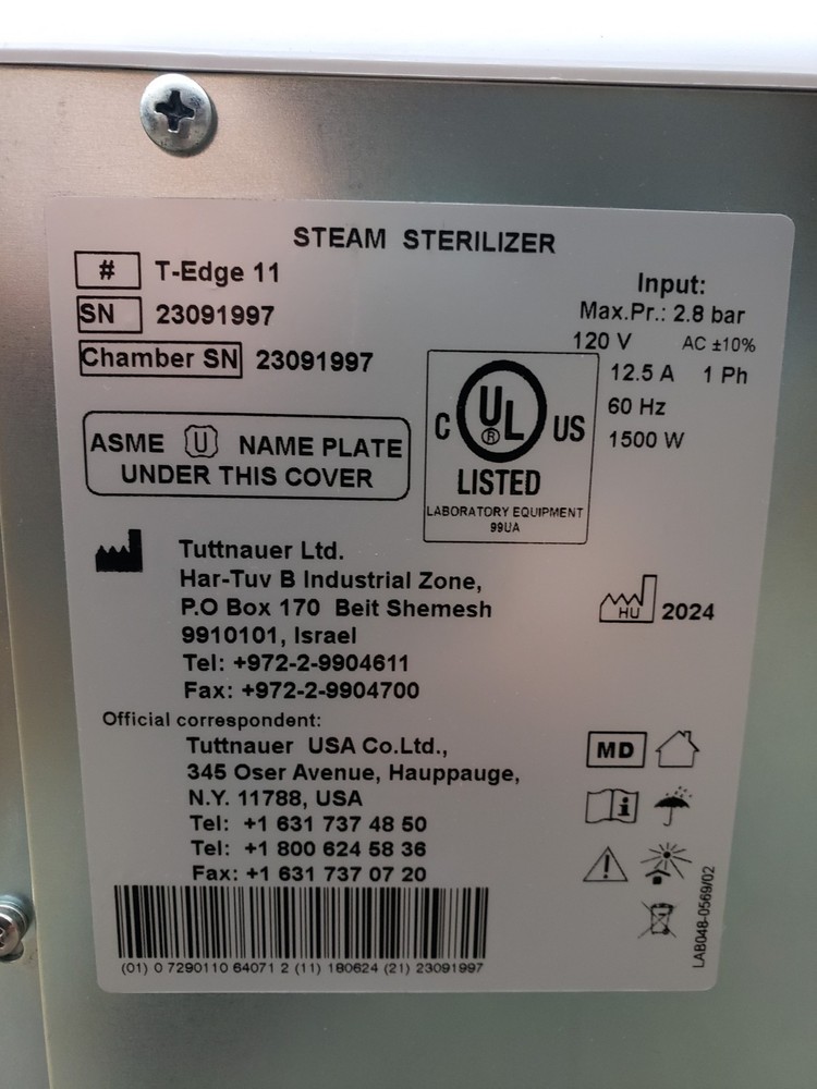 Tuttnauer T-EDGE11 Automatic Autoclave Dreams Sterilizer