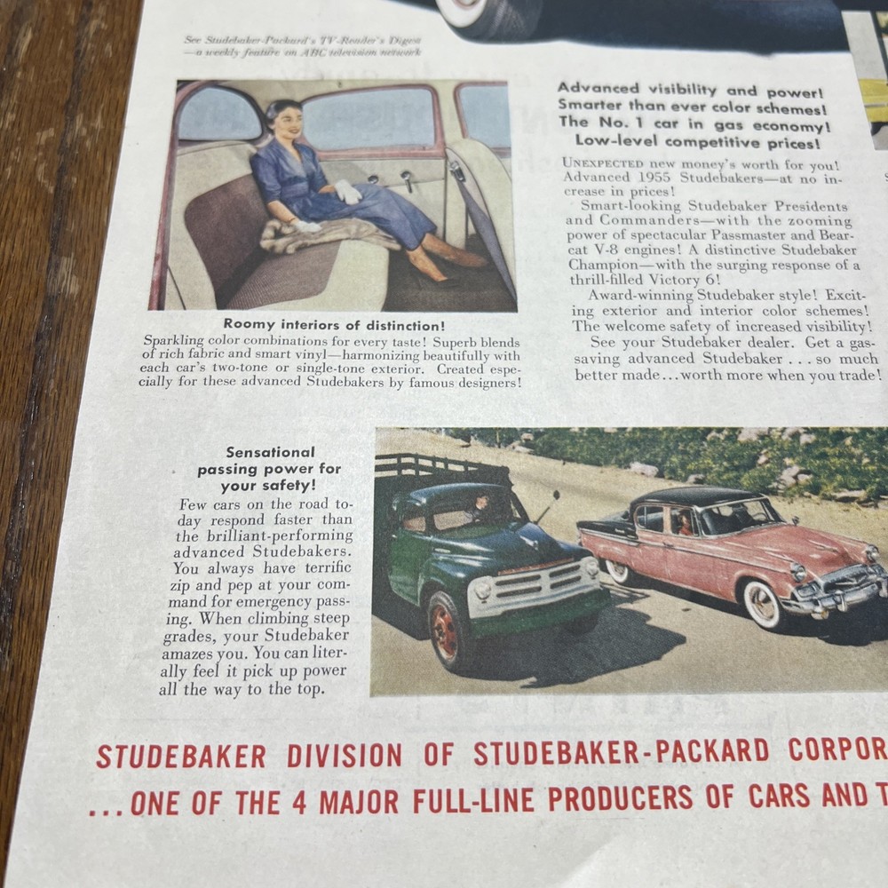 1950s Studebaker Print Ad “ You’re Ahead Every Way With A Studebaker”