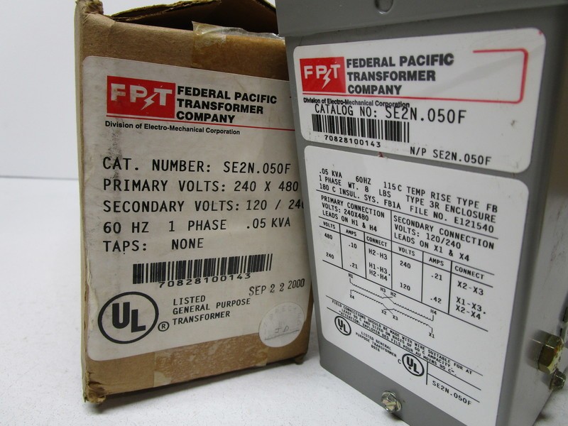 FEDERAL PACIFIC SE2N.050F TRANSFORMER NSMP