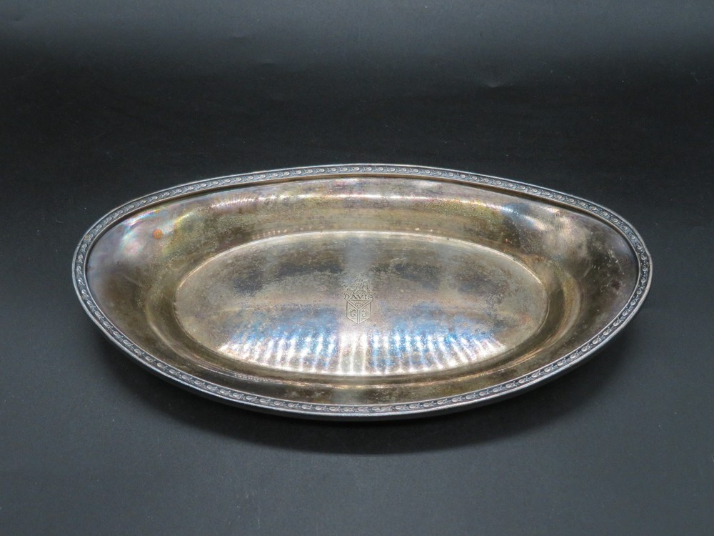 VTG Silver Plate Tray marked HOTEL DAVIS by Albert Pick & Co Bridgeport INC