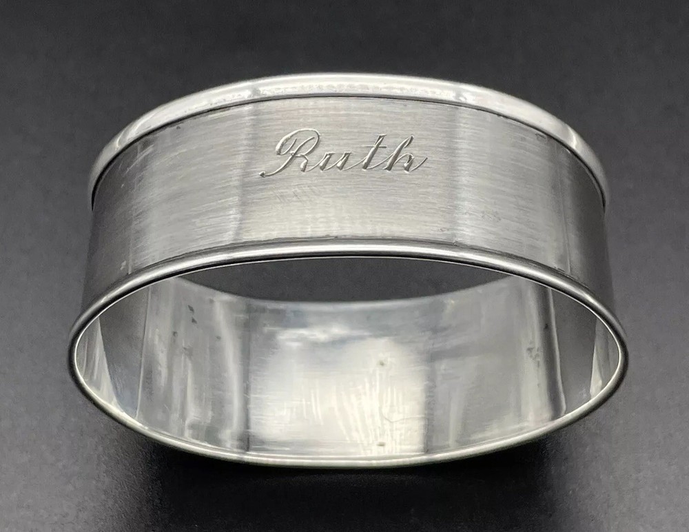 Sterling Silver Napkin Ring Engraved Name “Ruth” Webster
