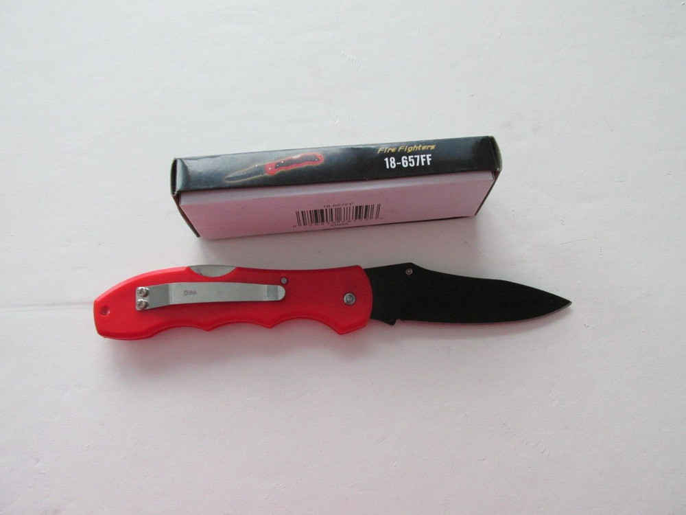 FROST CUTLERY FIREFIGHTERS FOLDING LOCKBACK KNIFE 18-657FF