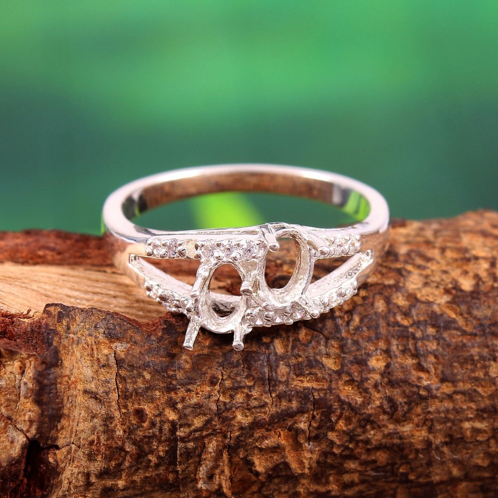 Semi Mount Ring Setting Size 6X4 MM Oval Shape Free Shipping