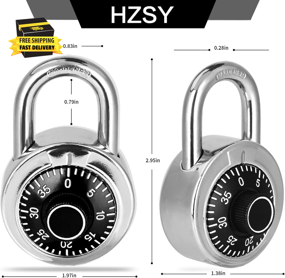Combination Padlock 1 Pack, Fixed Dial Combination Padlock with Different Combin