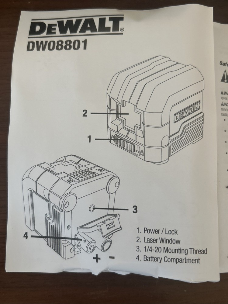 DEWALT DW088 Laser Level Red Cross Line w/ Case Tested Working