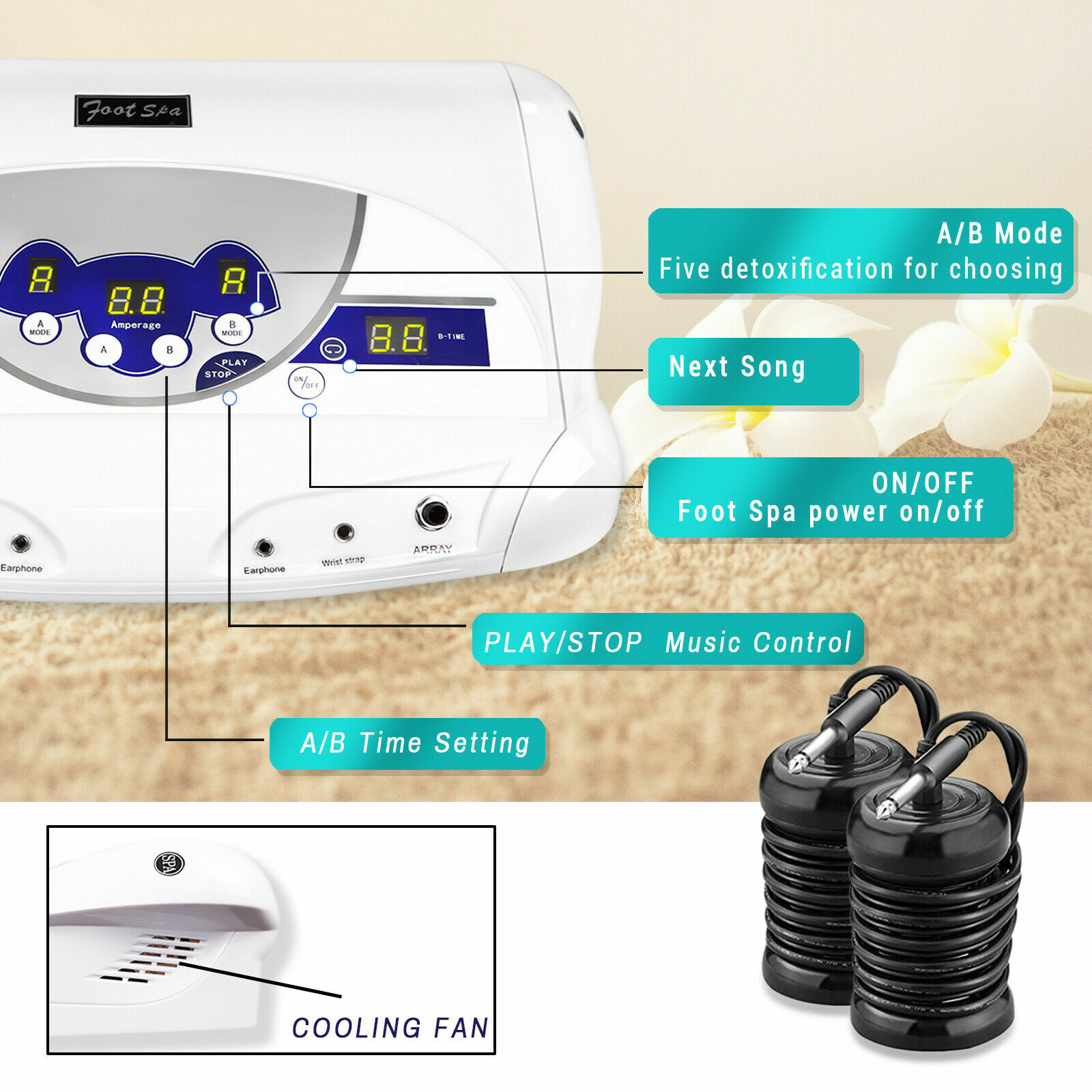 A/B Mode Cell Spa Fir Belt Chi Ionic Ion Detox Machine Foot Bath Aqua Cleanse