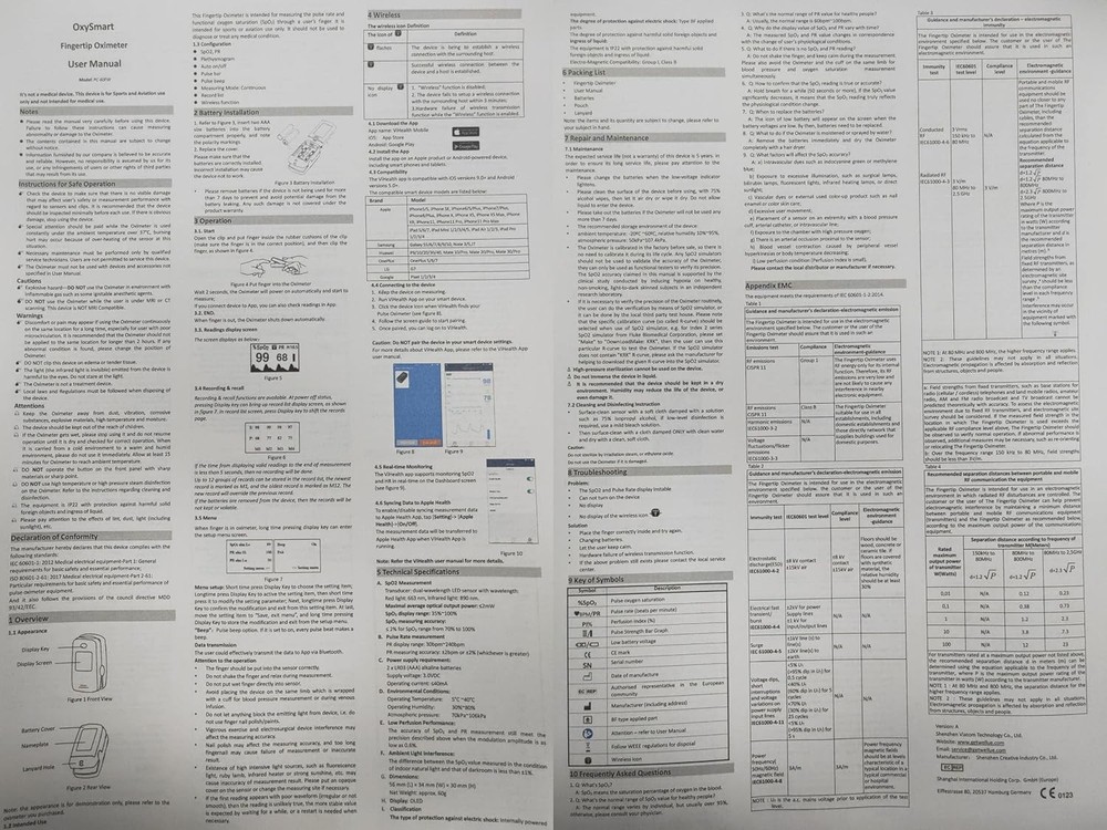 FSA Eligible Fingertip Pulse Oximeter with Free App & Built-in Memory Function