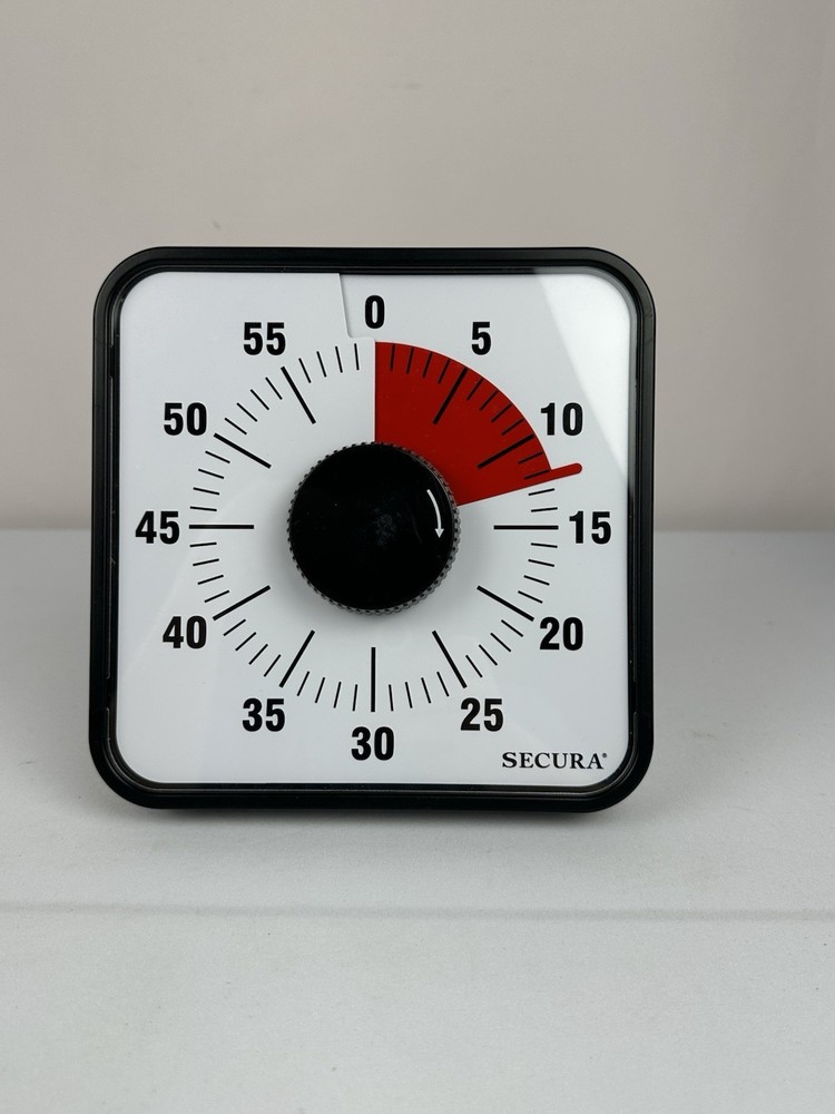 Secura 60-Minute Visual Countdown Timer, 7.5-Inch Oversize Classroom Visual Time