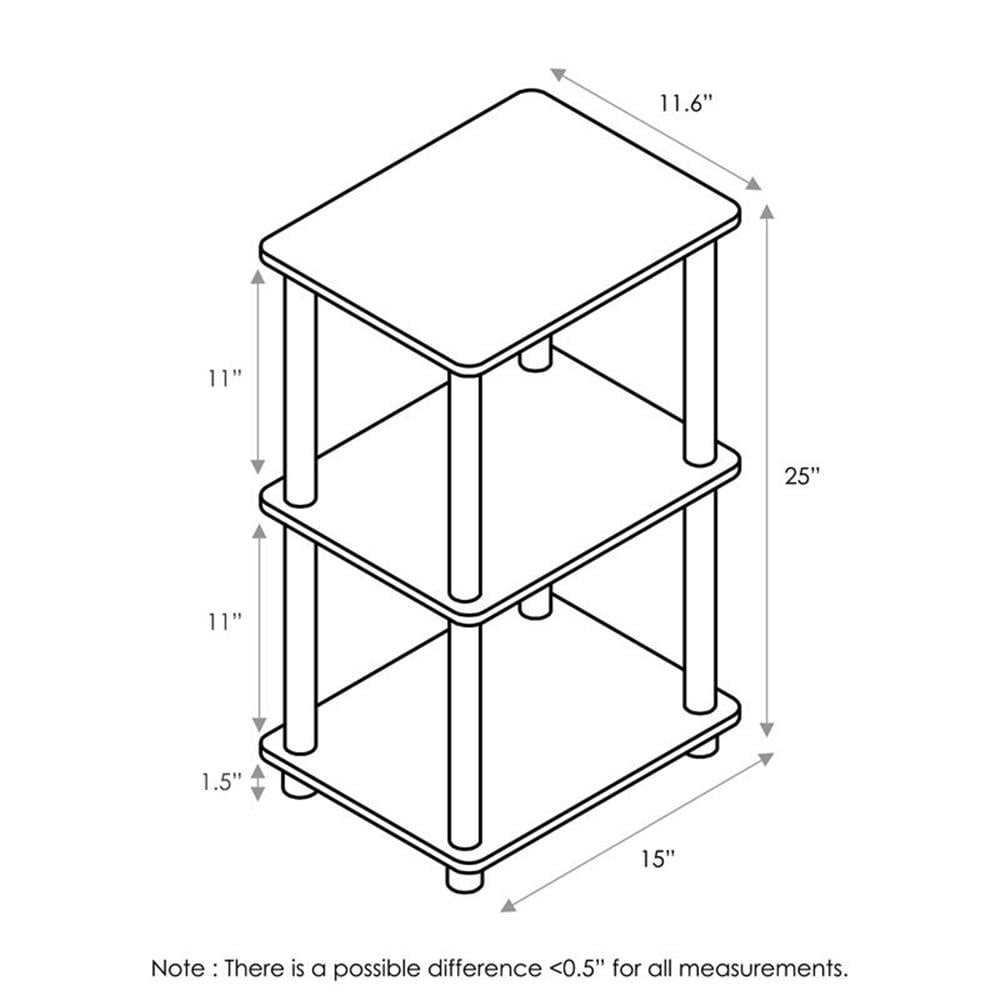 Engineered Wood 2 Space Shelf Walnut/Brown W/ Easy Assembly & Space Saving