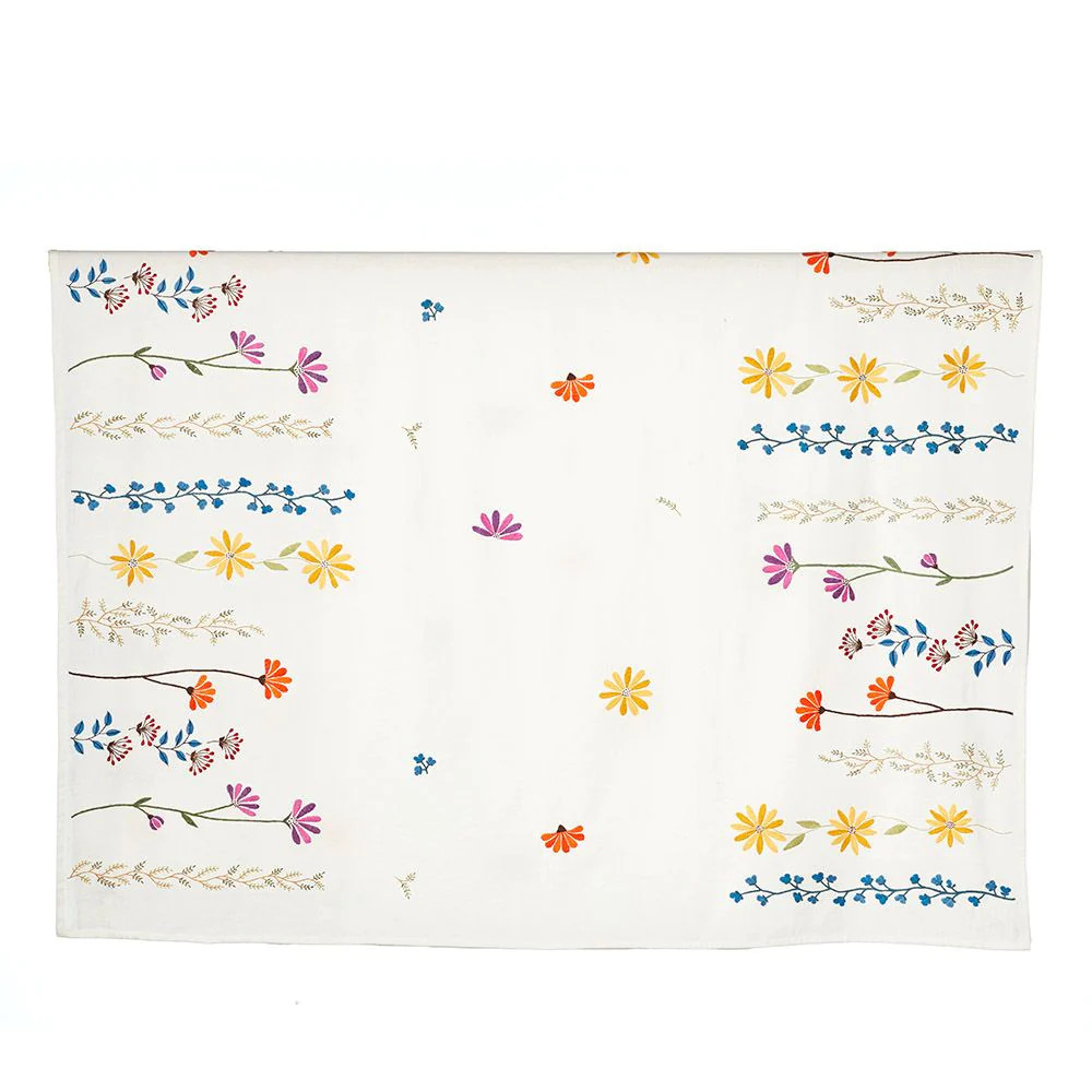 Spring Floral Embroidery Tablecloth