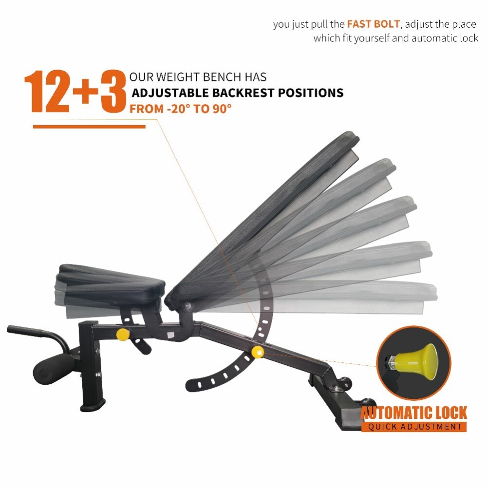 Adjustable Workout Weight Bench Foldable Strength Training Dumbbell Chair