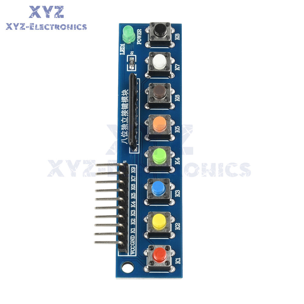 8 Independent Key Button Module With LED Indicator Keyboard Module For Arduino