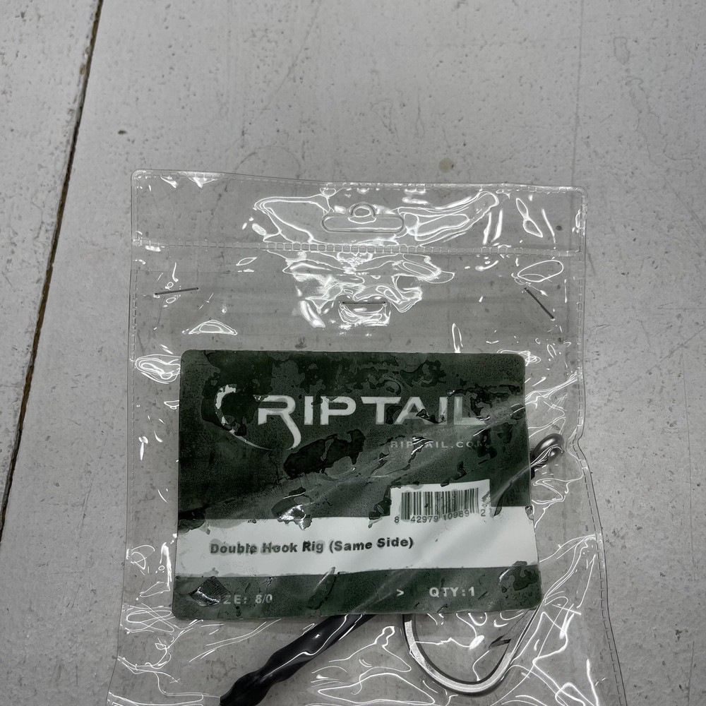 RipTail Double Hook Rig Size 8 Silver Same Side Saltwater Fishing Tackle