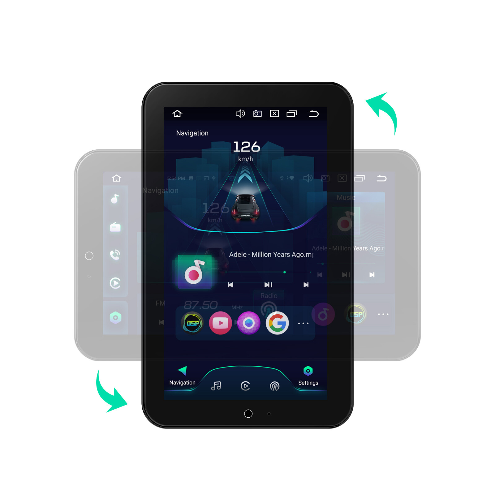 12.8" Rotatable Octa Core Android 14 Car Stereo Radio 2 DIN QLED 4G LTE 8+128GB