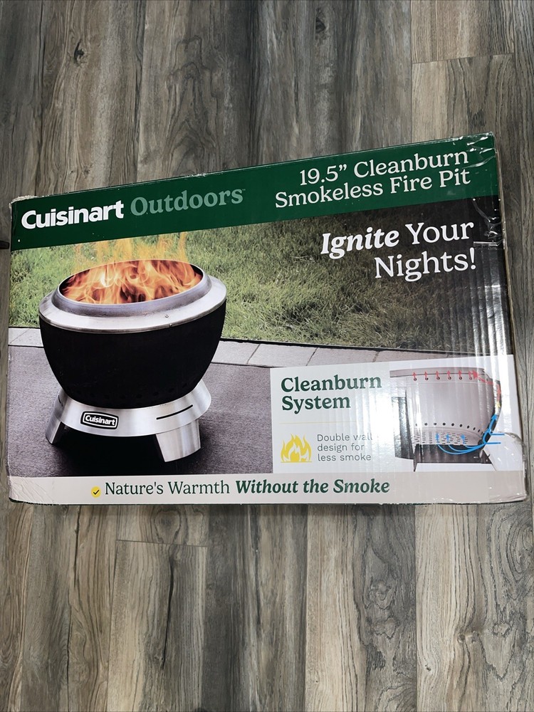Cuisinart Outdoors 19.5" Cleanburn Smokeless Fire Pit New Unopened Elevated Base