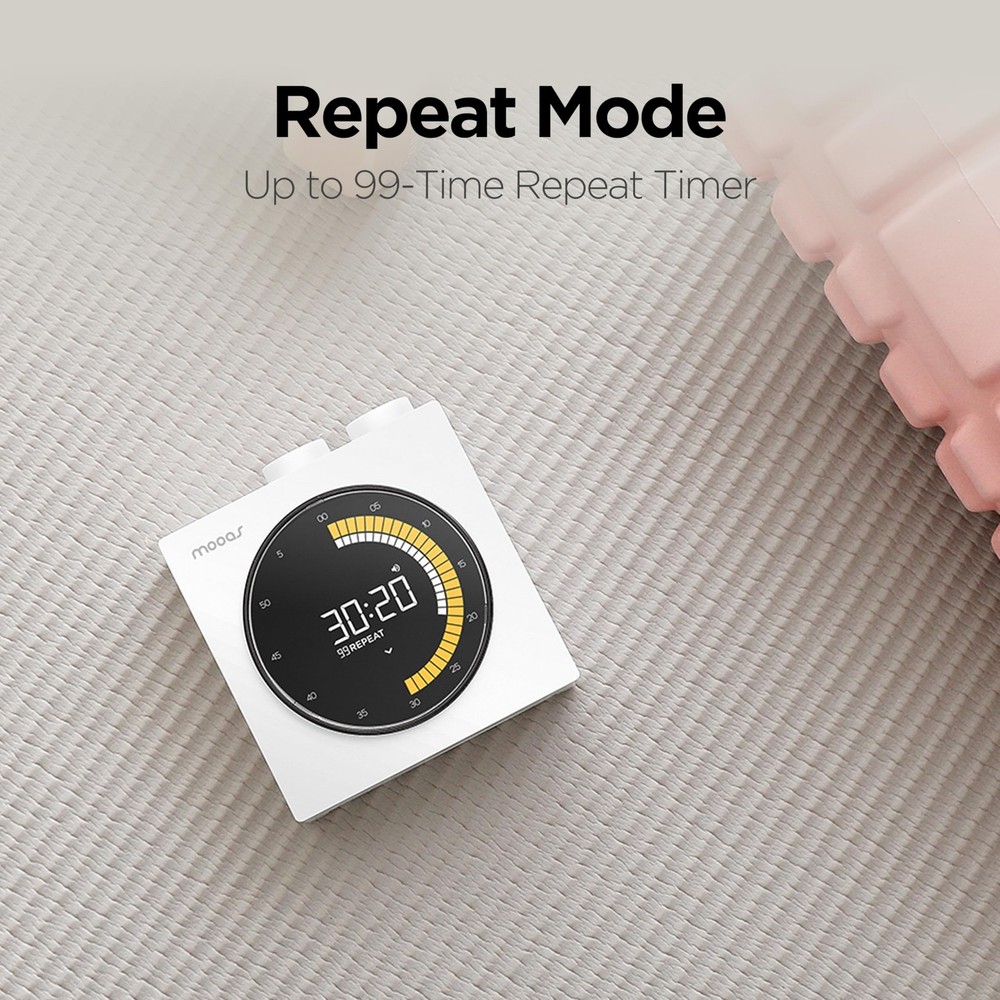 Time Loop Digital Visual Timer, Rechargeable Wireless, LCD Large Display, Por...