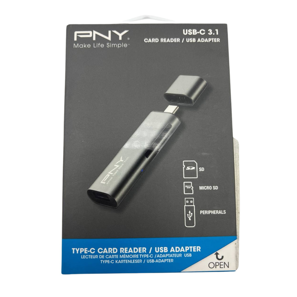 PNY USB-C Micro SD Card Reader Adapter High Speed Universal Compatibility OTG