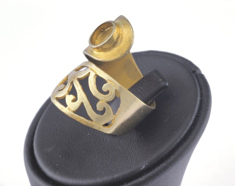 Ring Adjustable Ring Bezel - Raw brass (18mm 7.5US inner size - Adjustable 2839
