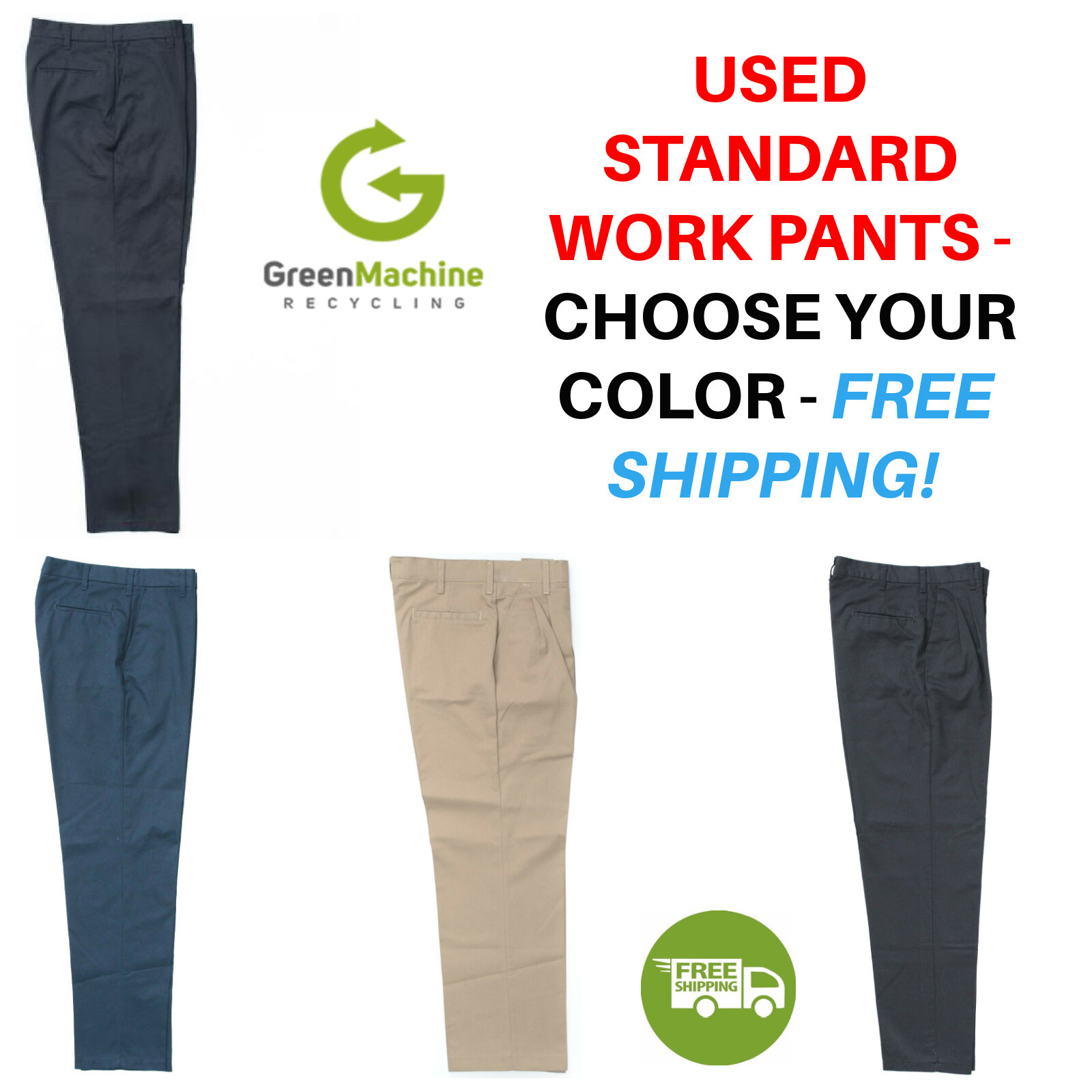 Used Uniform Work Pants Cintas Redkap Unifirst G&K Dickies etc FREE SHIP