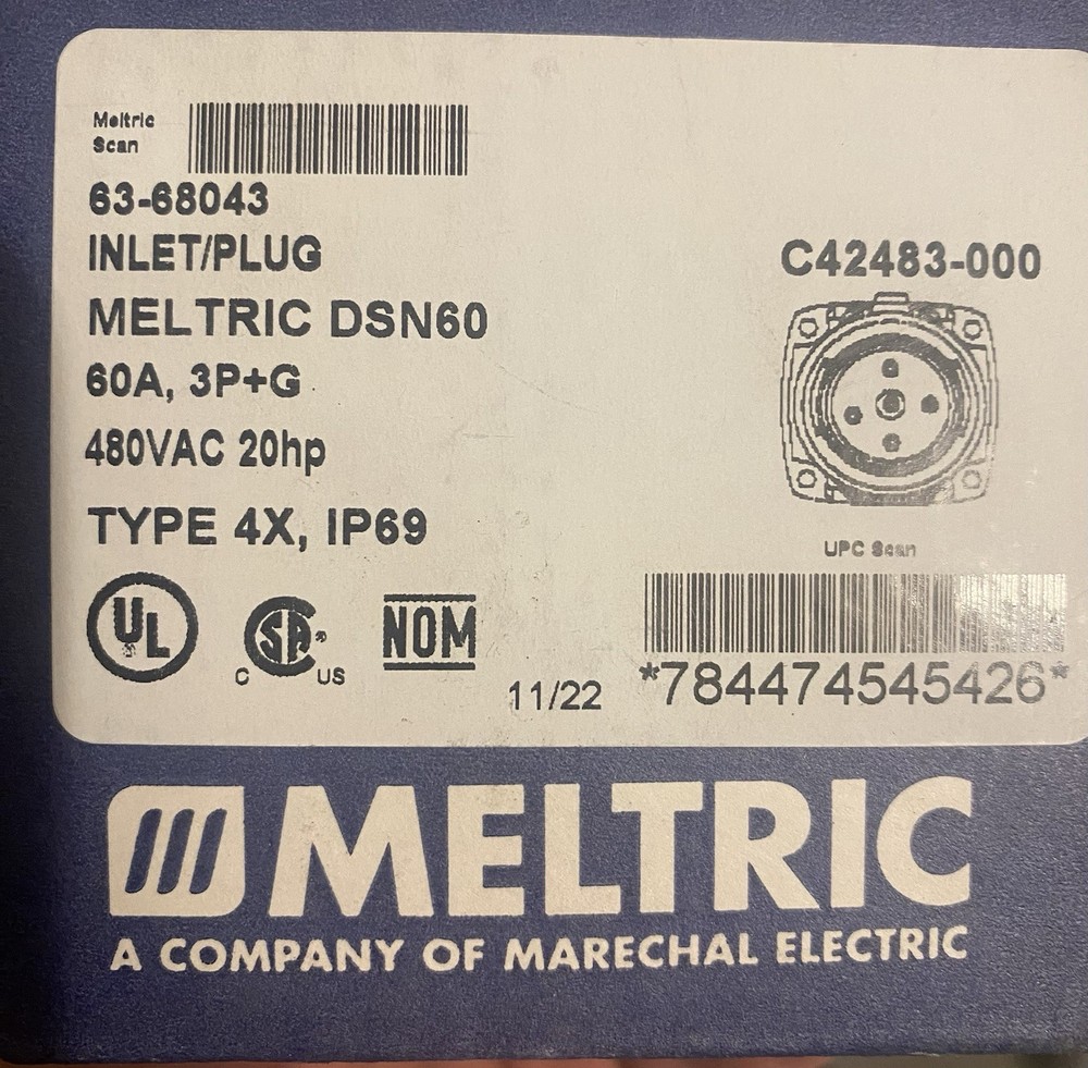 Meltric DSN60 Inlet Plug