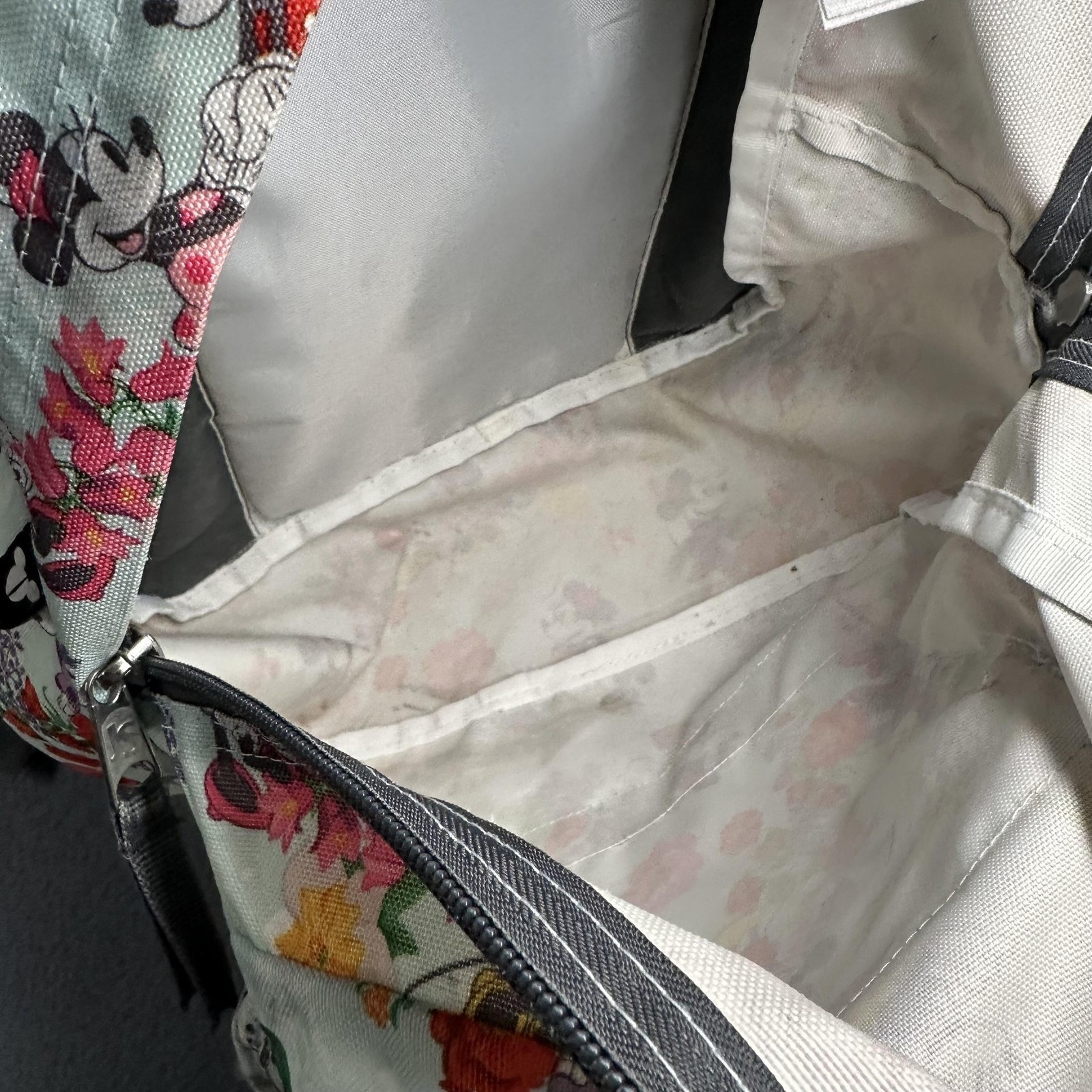 JanSport Disney Superbreak Backpack 18in Mickey Minnie Floral Print Multicolor