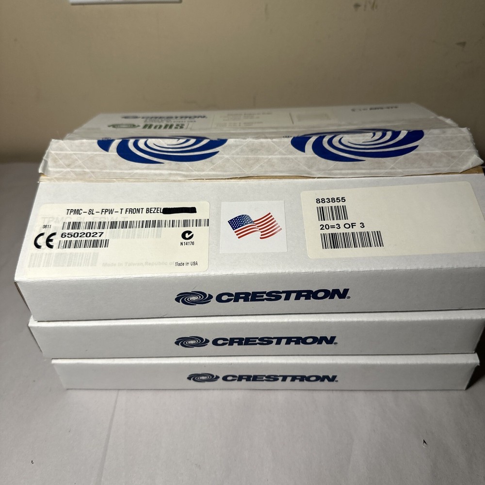 (3) New Crestron TPMC-8L-FPW-T Front Bezel BLANK