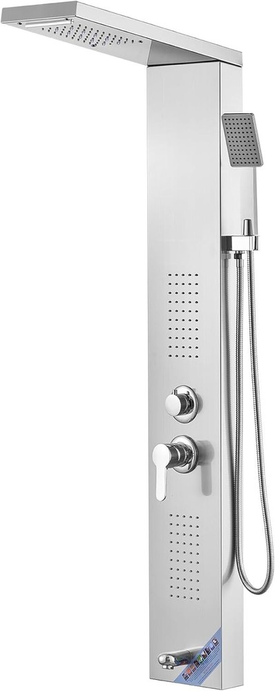 Shower Panel System, , LED Shower Panel Tower, Rainfall, Waterfall, 2 Body Ma...