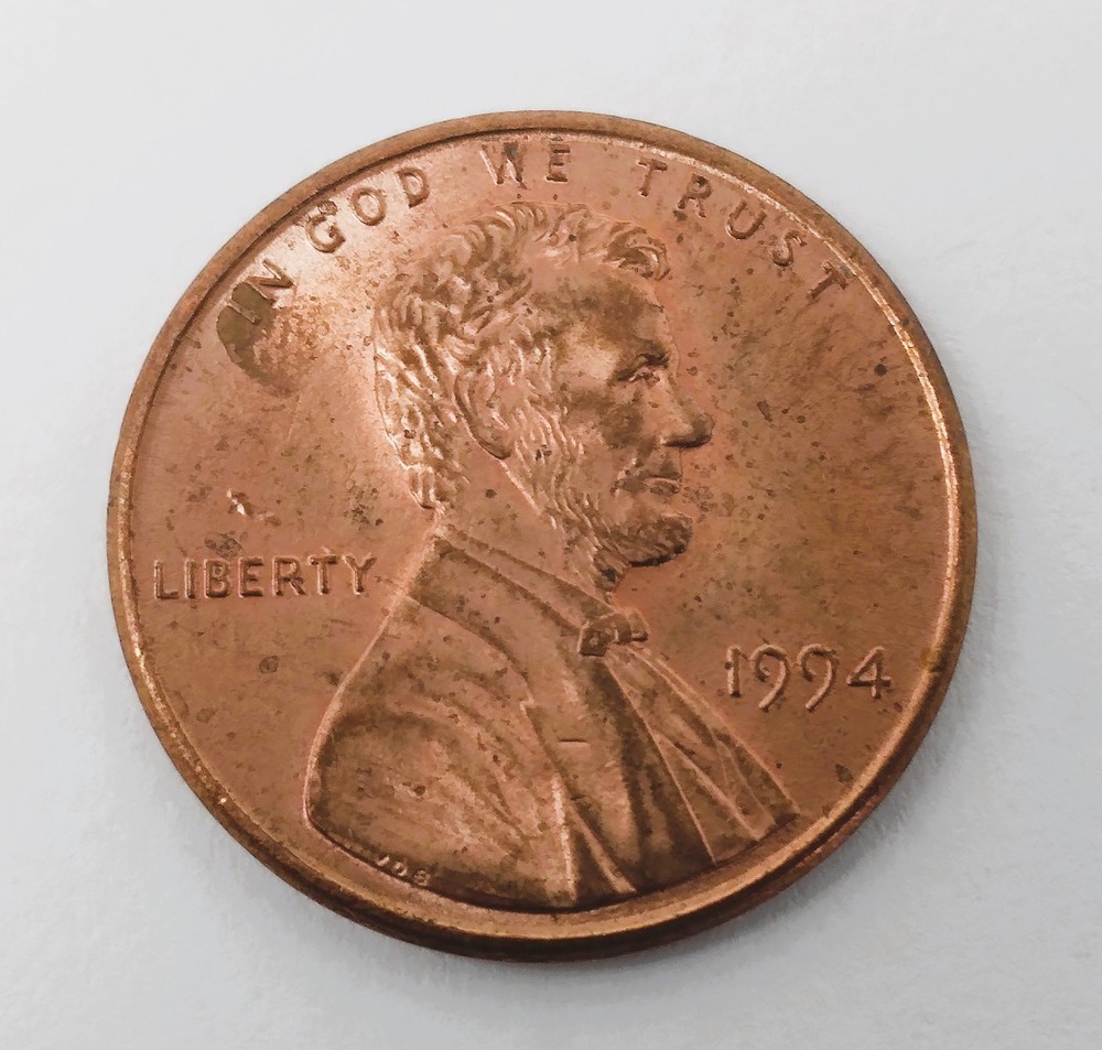 1994 P Lincoln Cent Long Die Crack Reverse Error