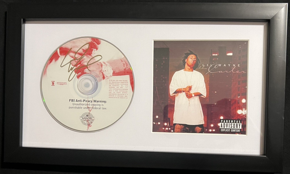 LIL WAYNE "THA CARTER” SIGNED FRAMED AUTOGRAPHED CD COVER *EXACT PROOF w/ COA
