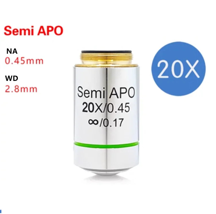 20X Plan Semi APO Infinity Microscope Objective RMS Thread for Olympus CX/BX