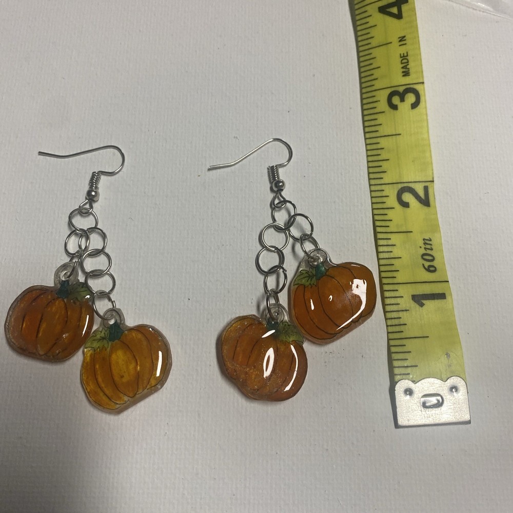 Handcrafted Pumpkin Dangle Earrings