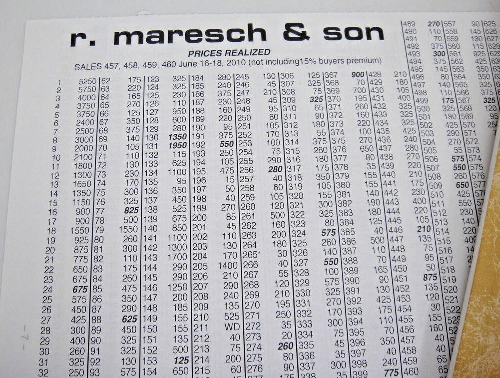 Maresch 2010 Stamp Auction Catalog w Prices Realized Canada Provinces US Foreign