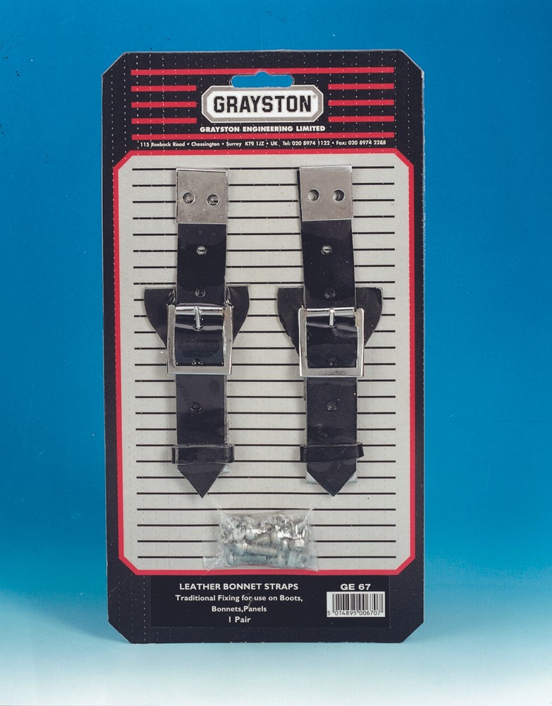 Pair Leather Bonnet Straps