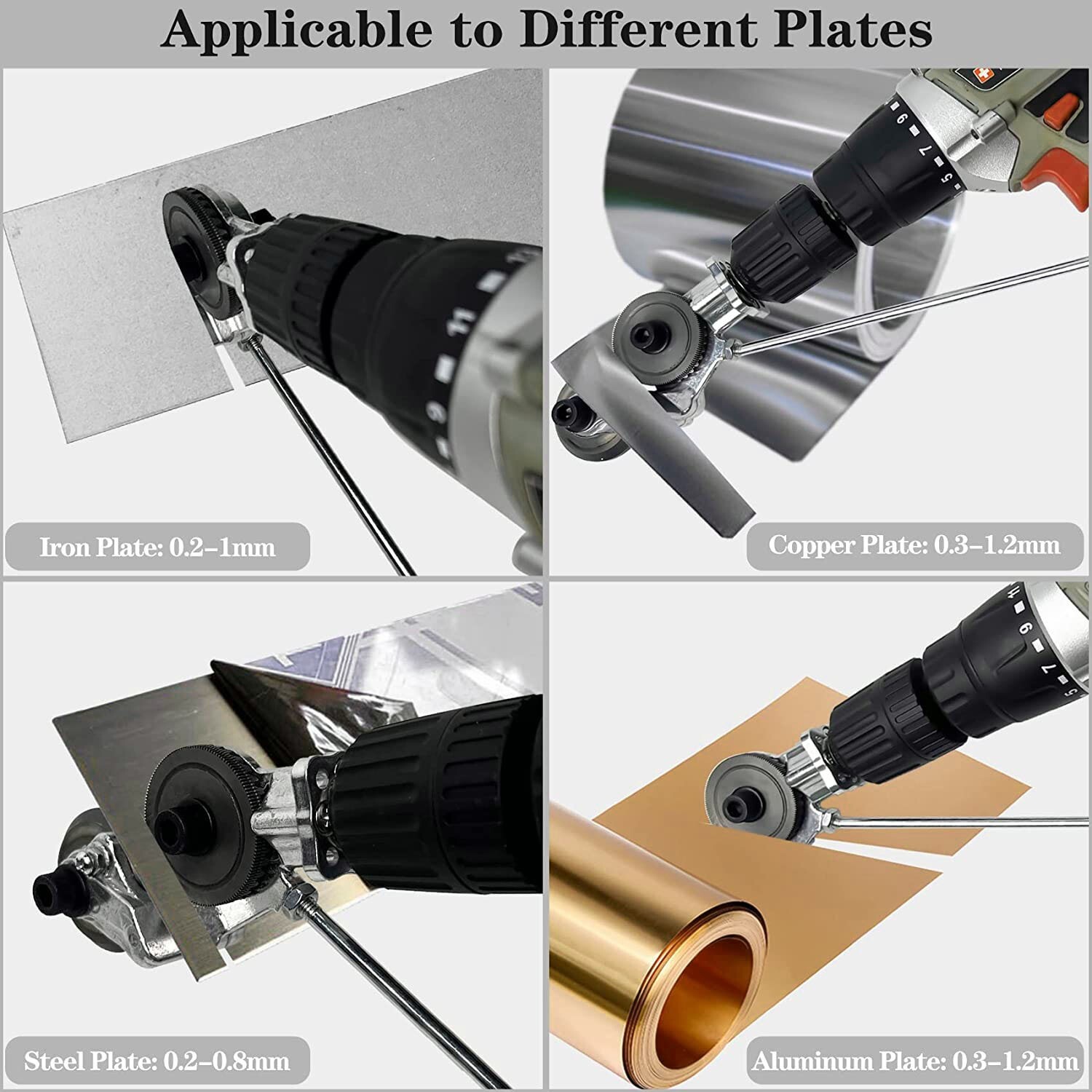 Electric Drill Plate Cutter Sheet Metal Nibbler Precise Cutting Sheet Cutter