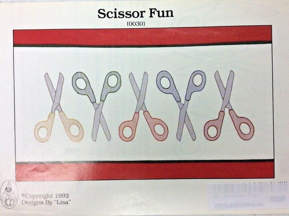 DESIGN'S BY LISA SHADOW STITCHING #0030 SCISSOR FUN