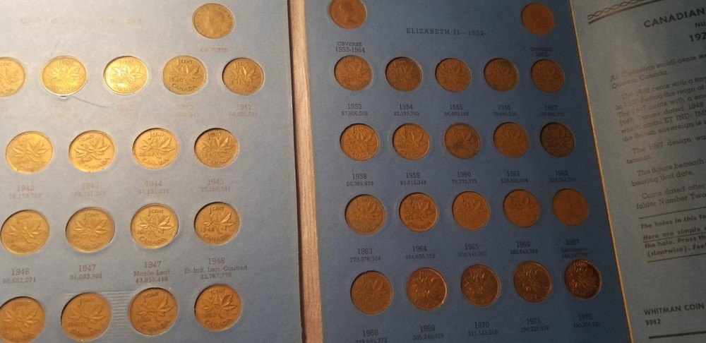 Canada Small Cent Album Partial Filled Id23.