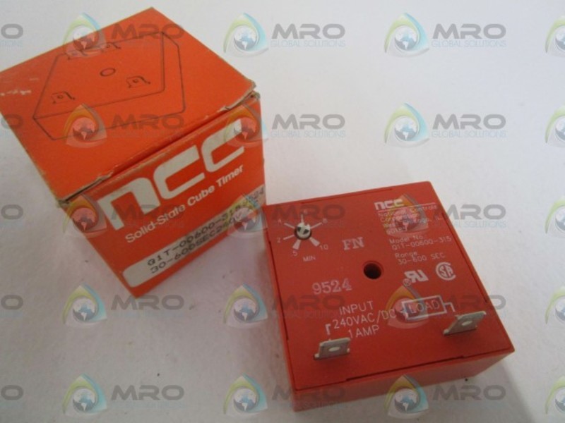 NCC 240V 30-600SEC. SOLID STATE CUBE TIMER Q1T-00600-315 NSMP