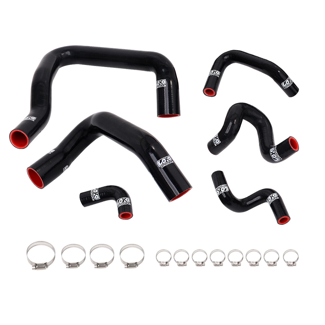 Silicone Radiator Hose Piping Kit Fits For 1986-1993 Mustang GT LX Cobra Black