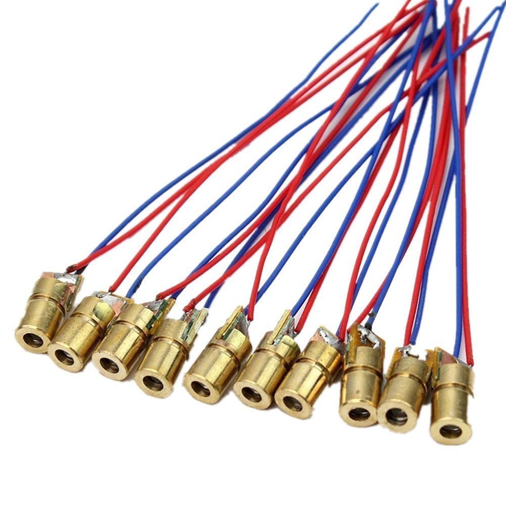 10Pcs Mini 650nm 5mW 5V Laser Dot Diode Module Head