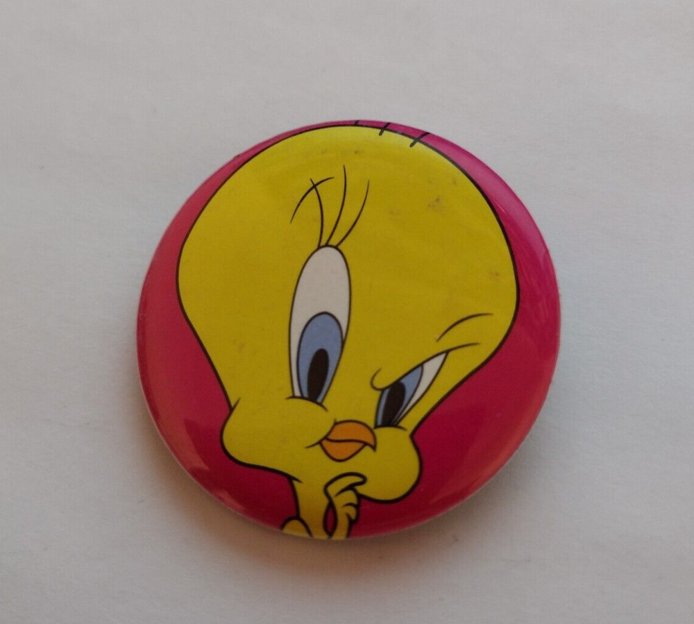 Tweety Bird Face Badge Button Pin