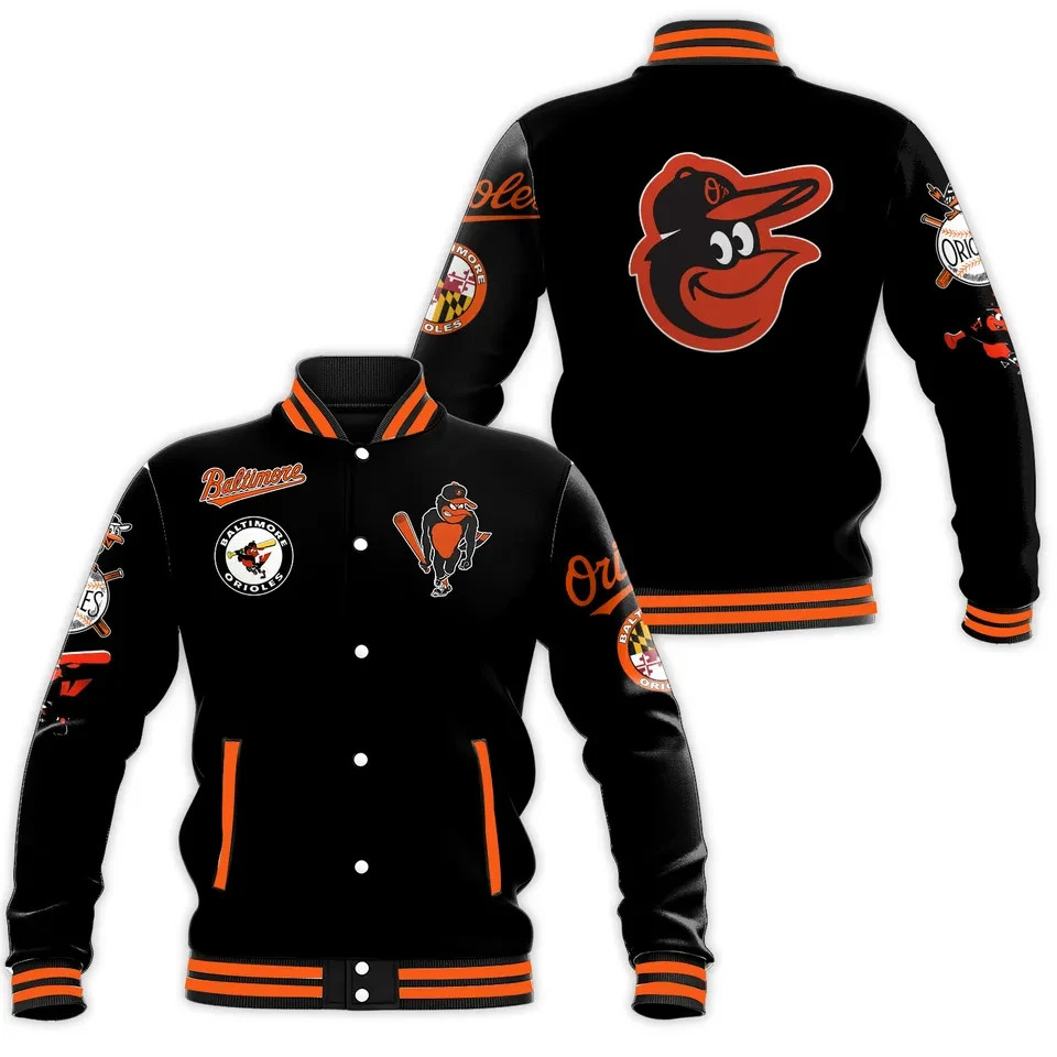 New 3D All Over Print Orioles Baseball Jacket
