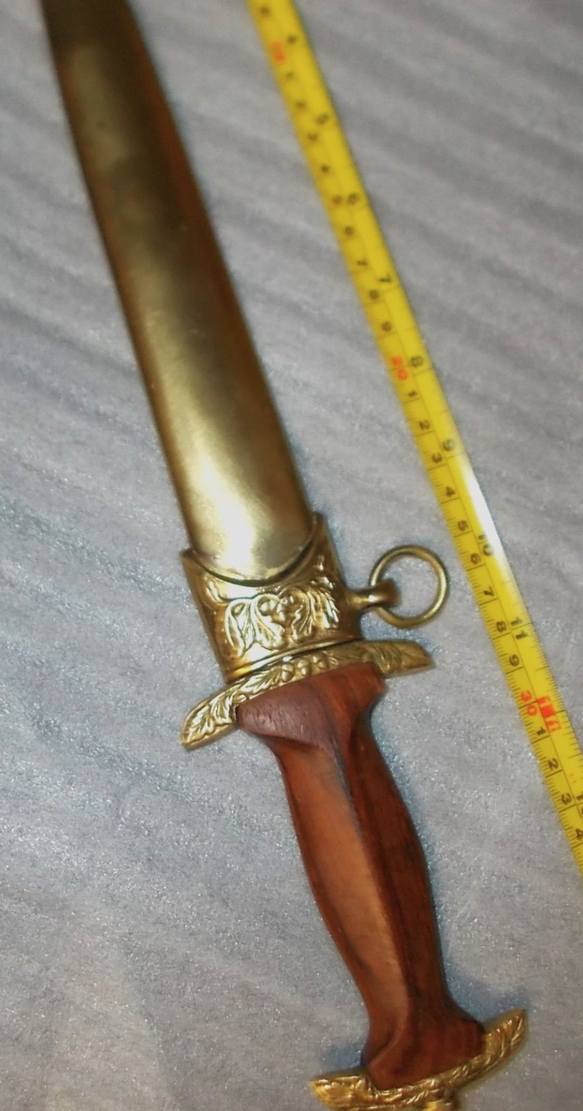 RARE? Vtg Brass or Copper Sheath & Double Edged Dagger Knife Hand Engraved INDIA